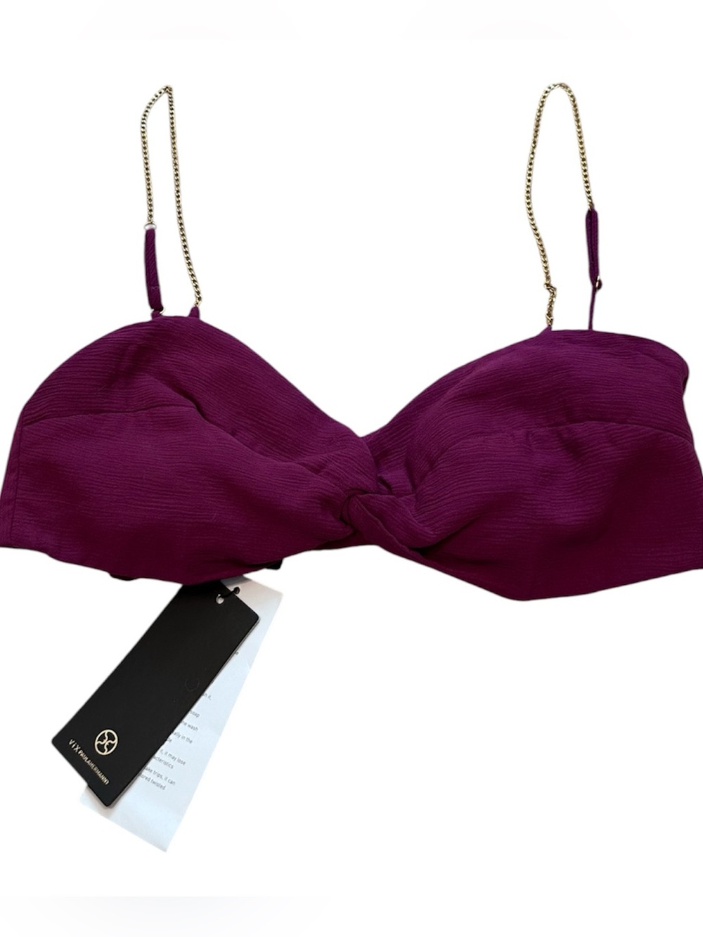 VIX Dhara Top Size Medium NWT $168 Purple Gold Straps